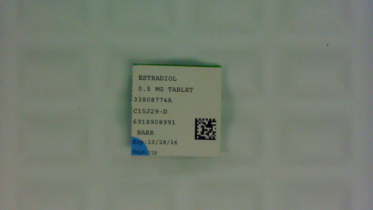 Estradiol 0.5 mg tablet label