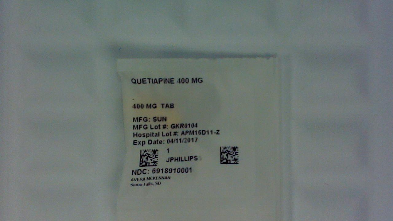Quetiapine Fumarate 400 mg tablet