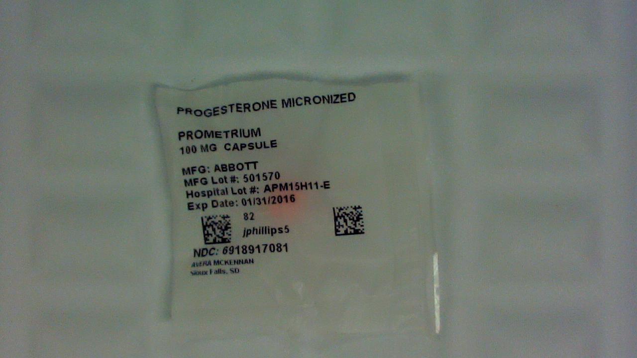 Progesterone Micronized 100 mg capsule label
