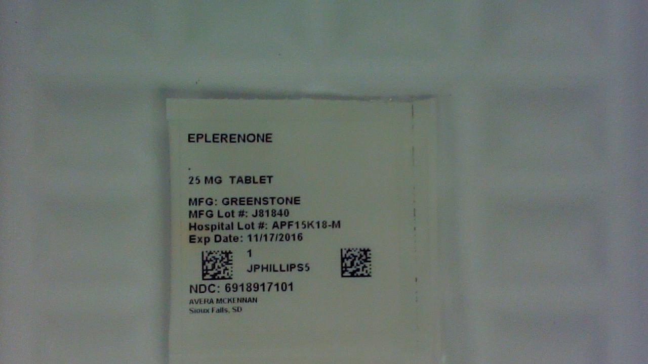 Eplerenone 25 mg tablet label