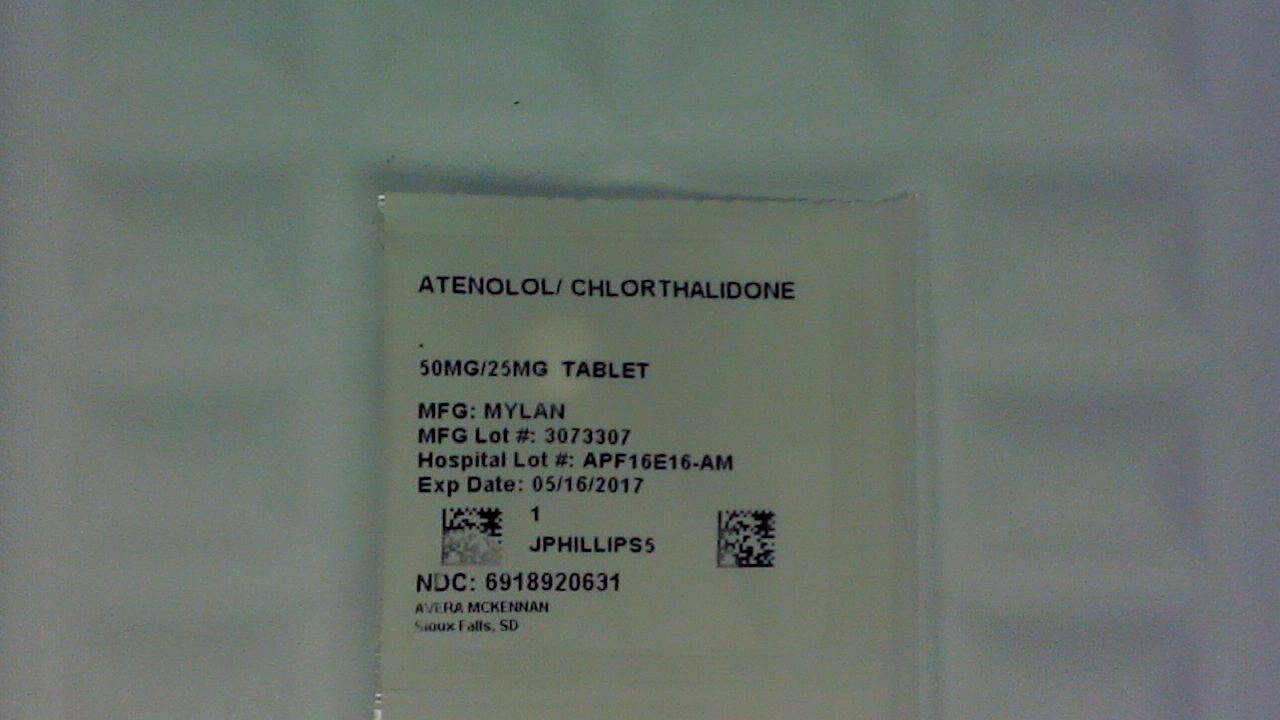 Atenolol/Chlorthalidone 50 mg/25 mg tablet