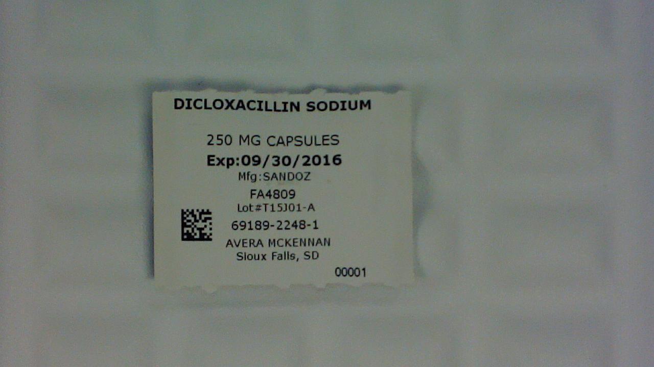 Dicloxacillin Sodium 250 mg  capsule label