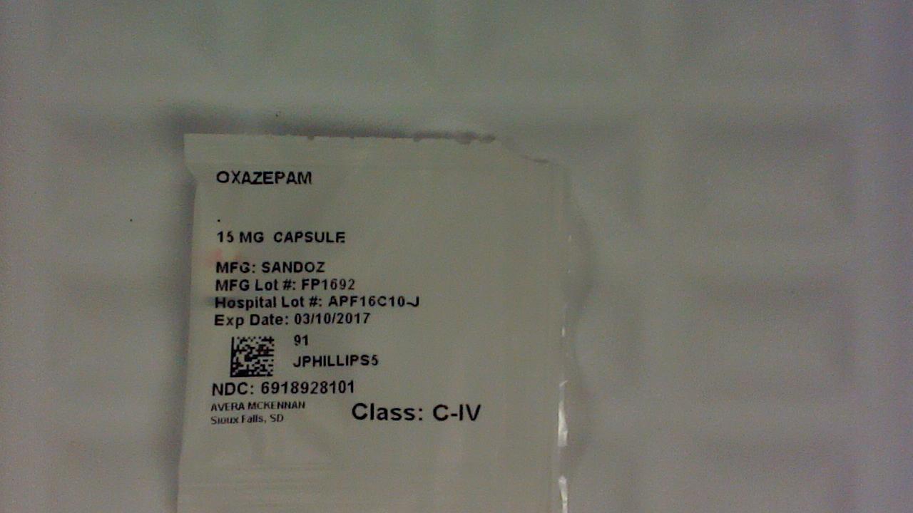 Oxazepam 15 mg capsule
