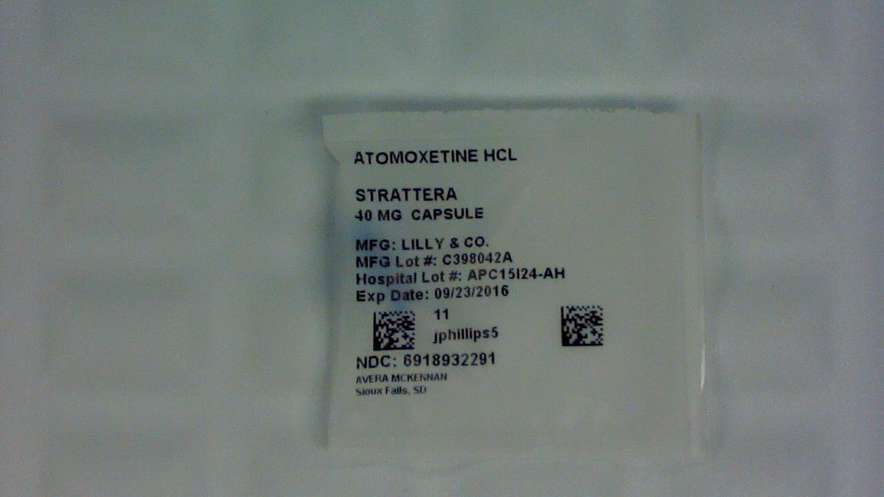 Atomoxetine 40 mg capsule label