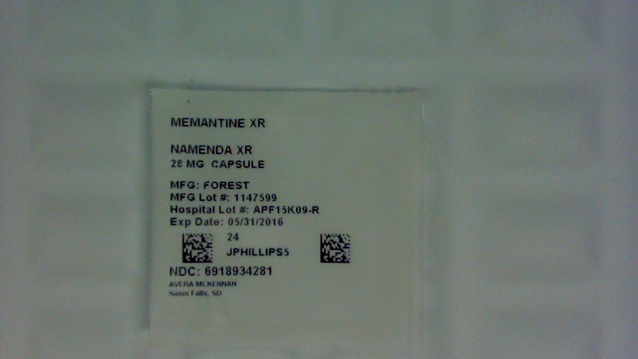 Memantine XR 28 mg capsule label