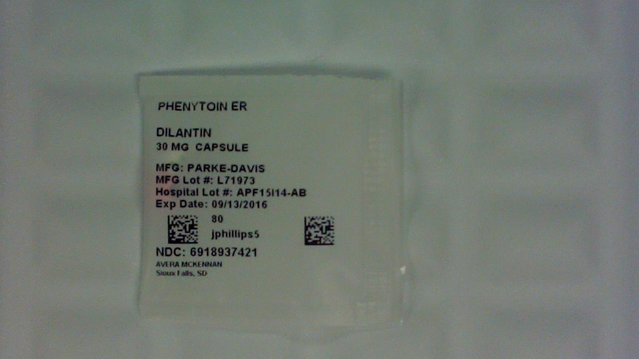 Phenytoin ER 30 mg capsule label
