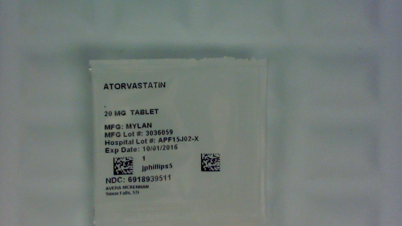 Atorvastatin Calcium 20 mg tablet label