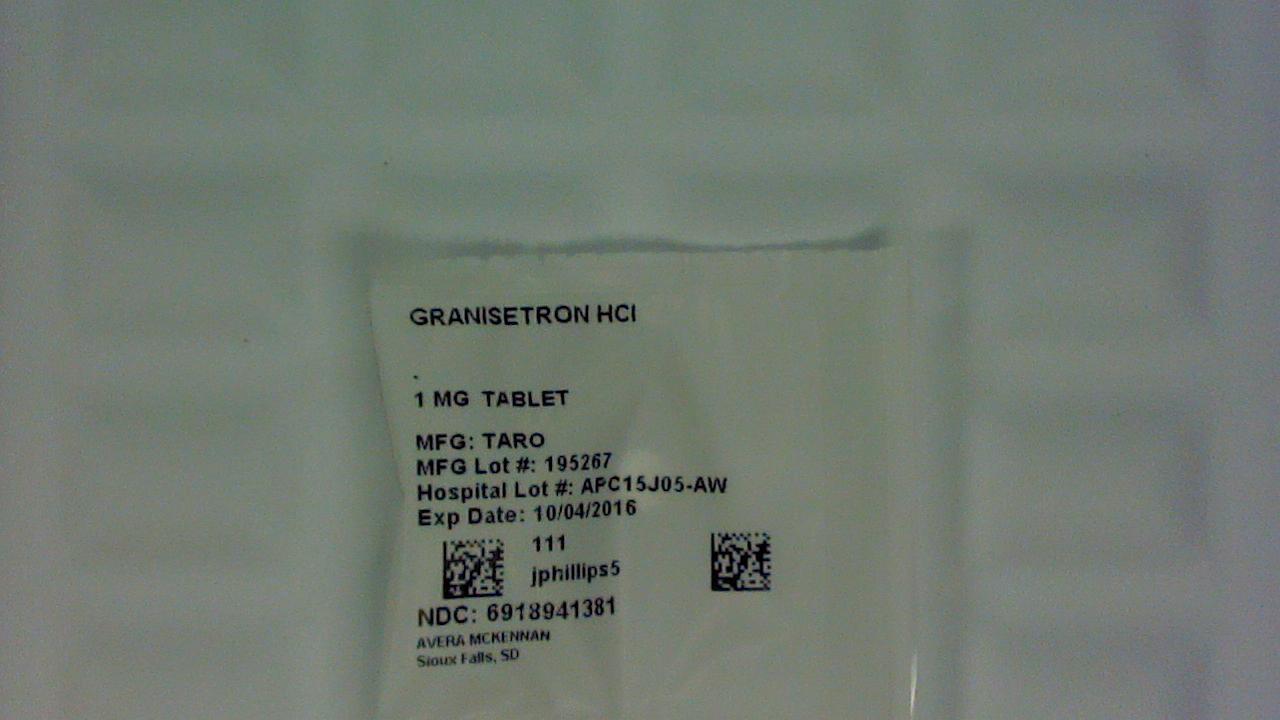 Granisetron 1 mg tablet label