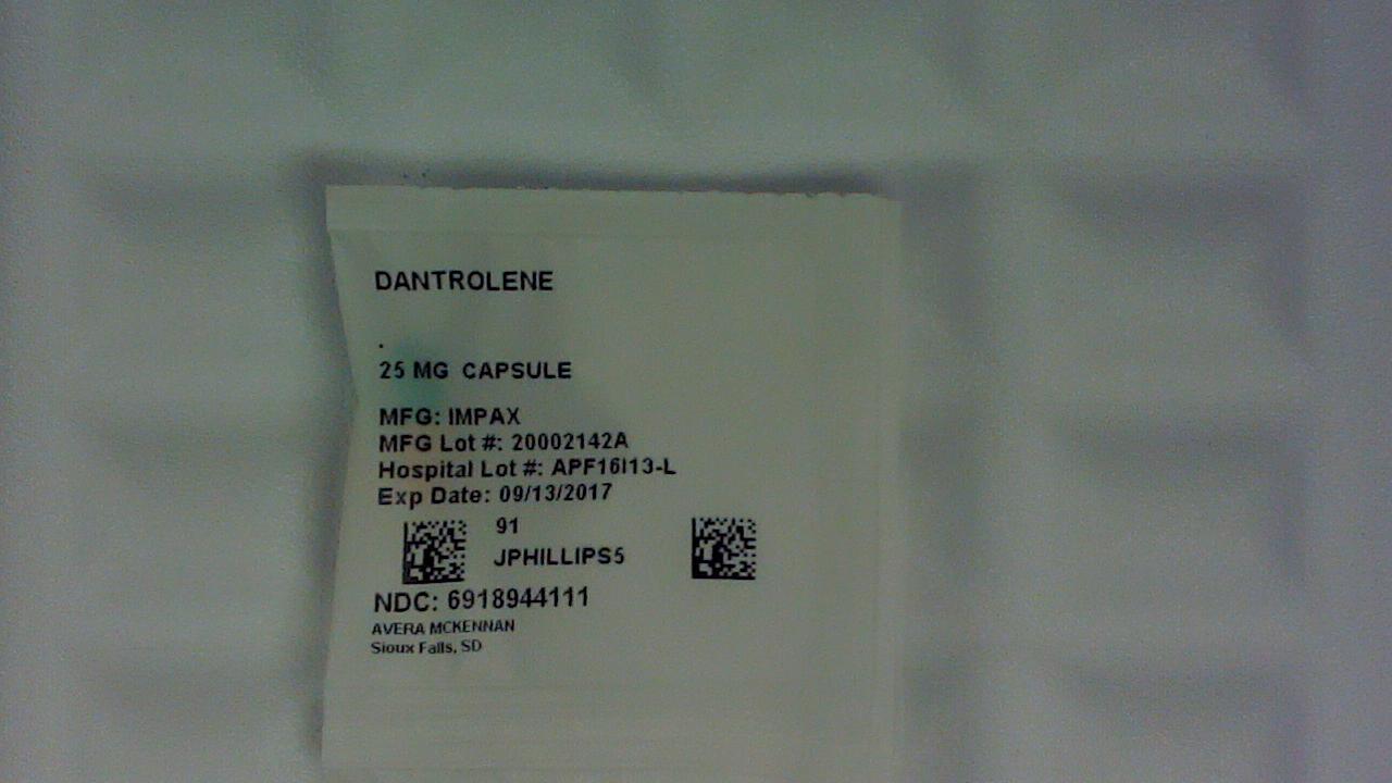 Dantrolene Sodium 25 mg capsule