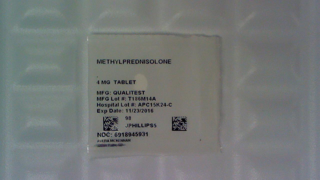 Methylprednisolone 4 mg tablet