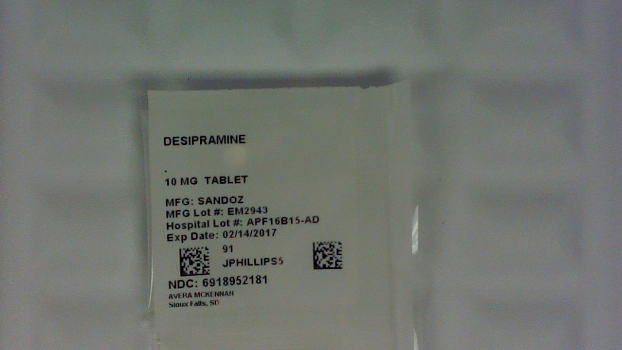Desipramine Hydrochloride 10 mg tablet