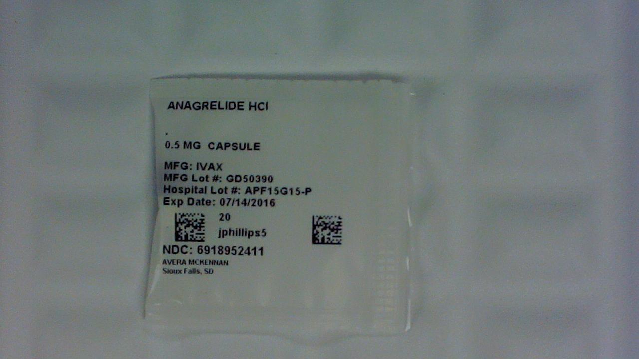 Anagrelide 0.5 mg capsule label