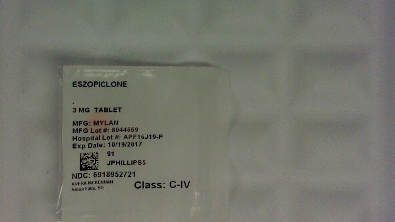 Eszopiclone 3 mg tablet