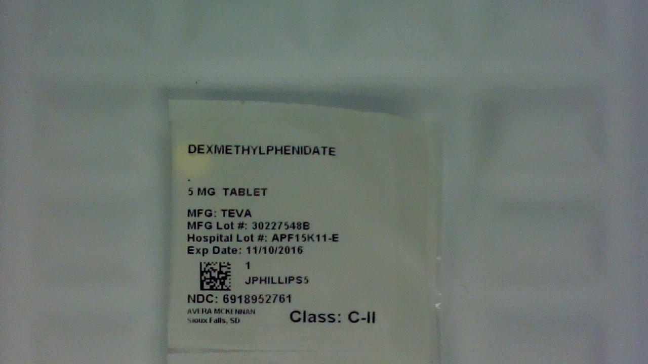 Dexmethylphenidate 5 mg tablet label