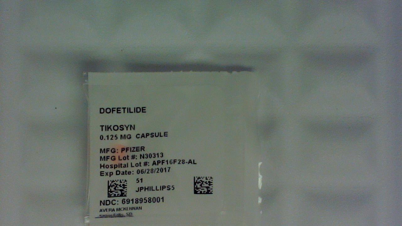 Dofetilide 0.125 mg capsule