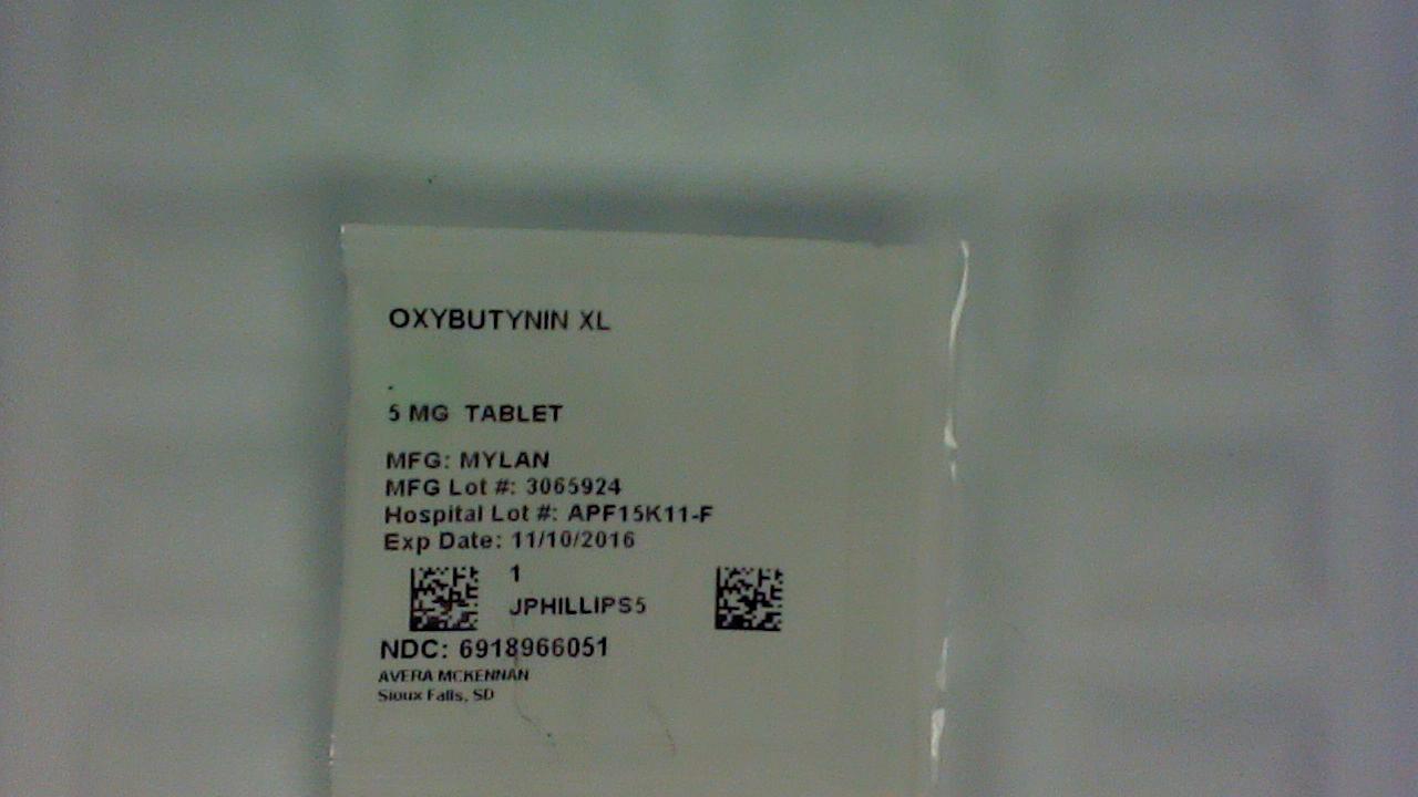 Oxybutynin XL 5 mg tablet label