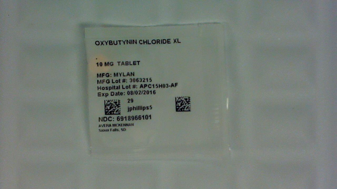Oxybutynin XL 10 mg tablet label