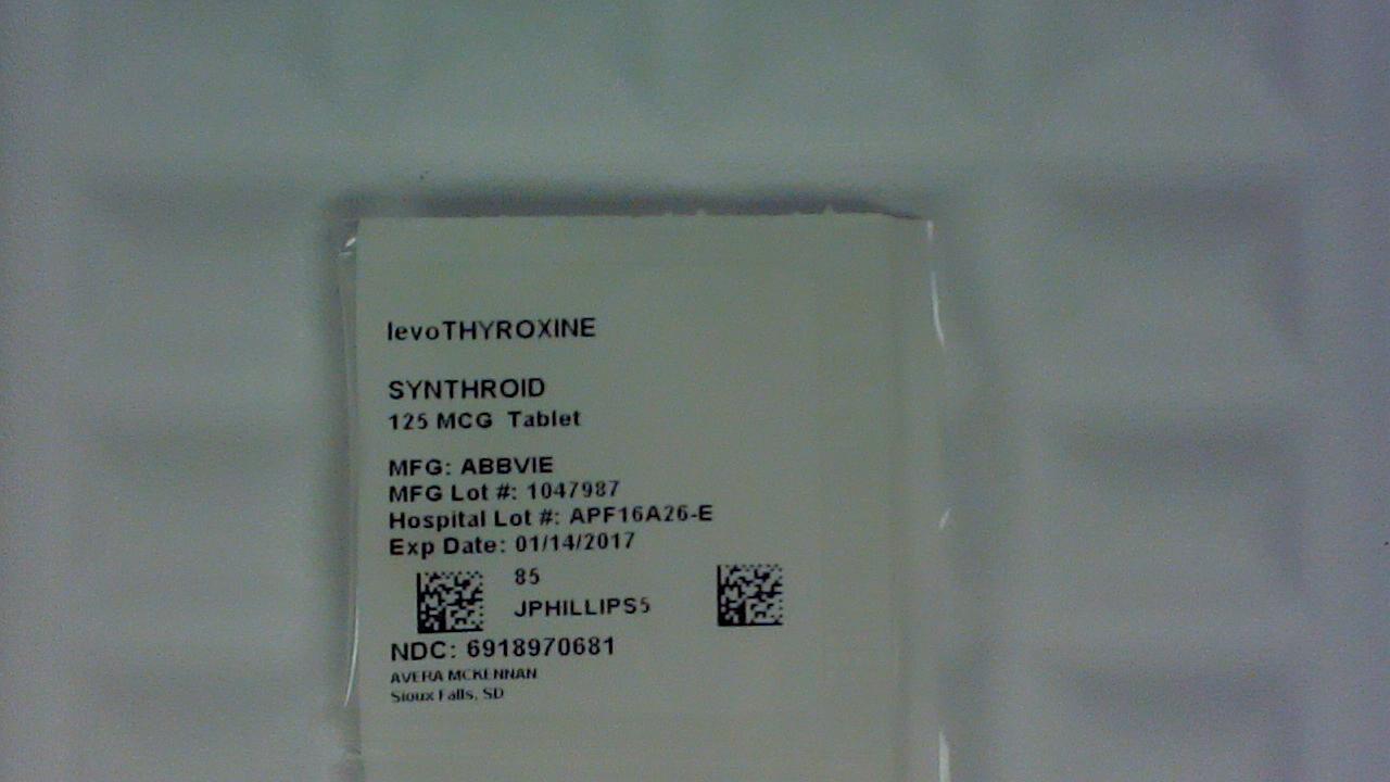 Levothyroxine 125 mcg tablet