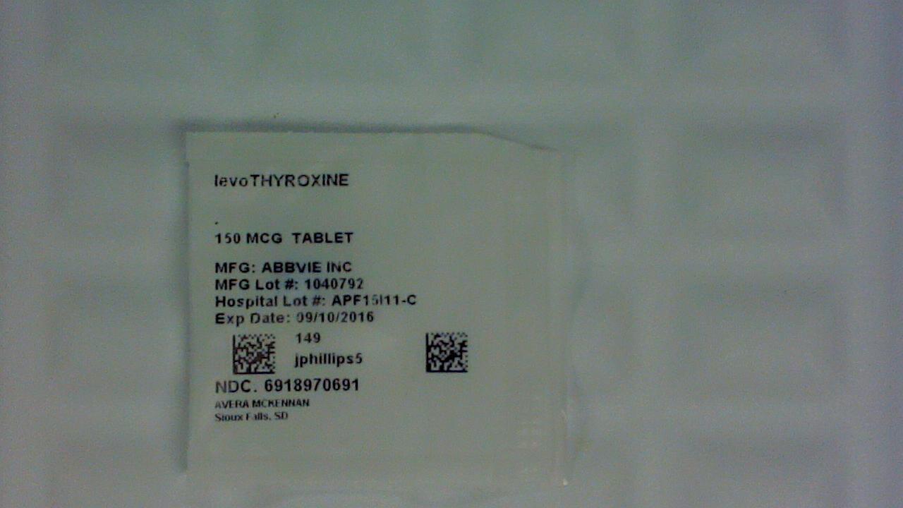 Levothyroxine Sodium 150 mcg tablet label