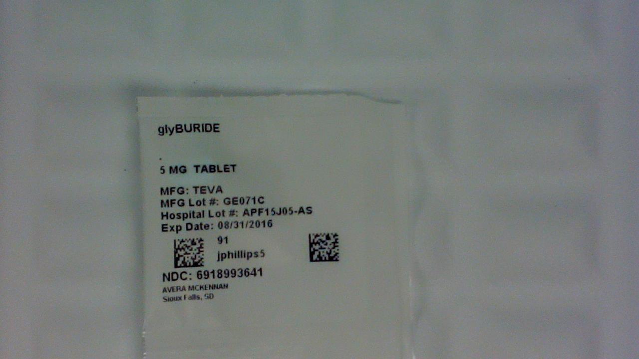 Glyburide 5 mg tablet label
