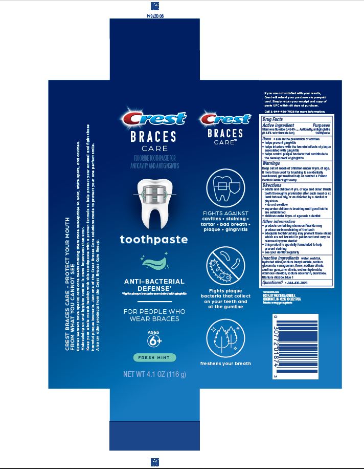 Crest Braces Care Cavity Protection Toothpaste