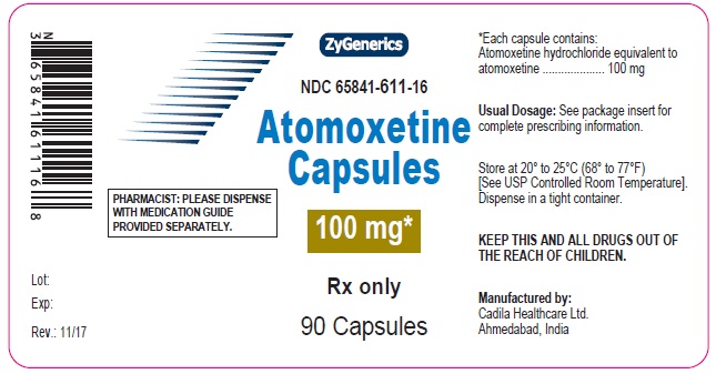 Atomoxetine caps 100 mg