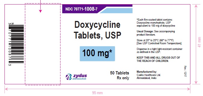 Doxycycline Tablets USP, 100 mg