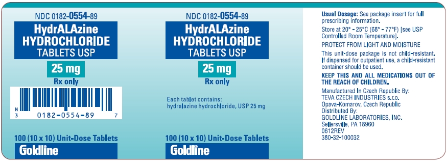 HydrALAzine Hydrochloride Tablets USP 25 mg, 100s UD Label