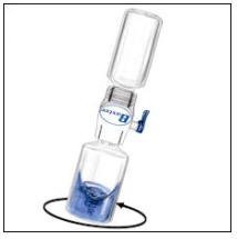 7. Swirl the connected vials gently and continuously until the RECOMBINATE is completely dissolved. Do not shake. The RECOMBINATE solution should be colorless to light yellow in appearance. If not, do not use it and notify Baxter immediately.