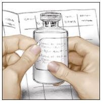  Remove the peel-off label from the RECOMBINATE vial and place it in your logbook.