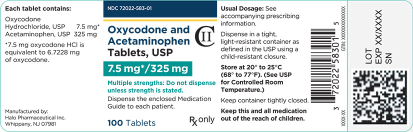 7.5 mg/325 mg 100 Tablets