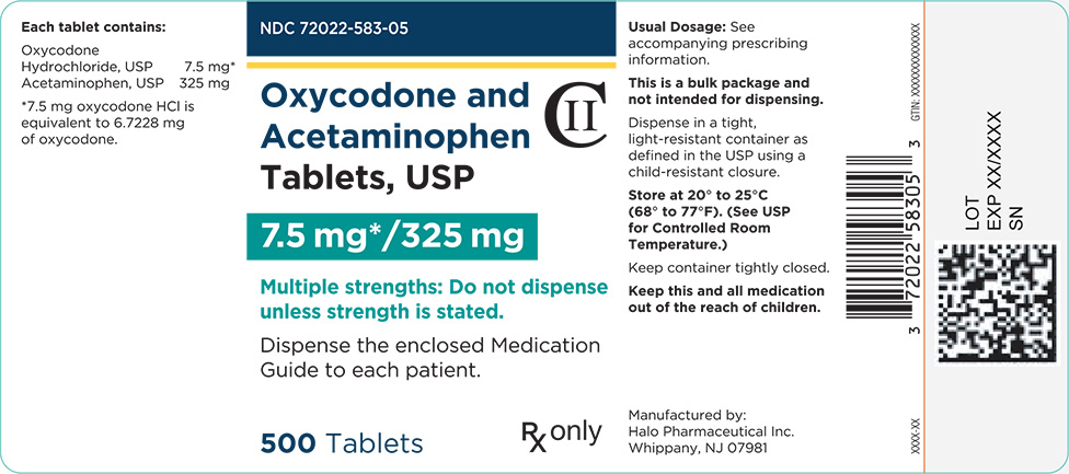 7.5 mg/325 mg 500 Tablets