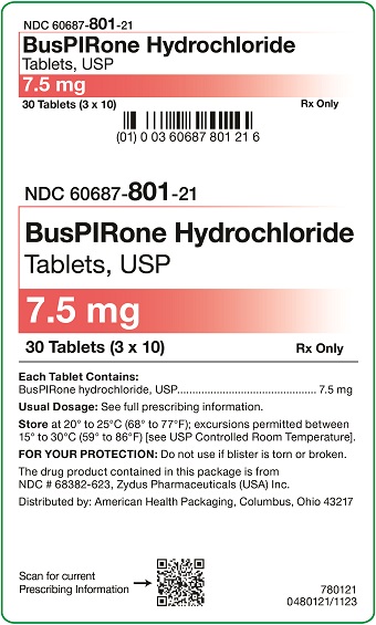 7.5 mg Buspirone HCl Tablets Carton