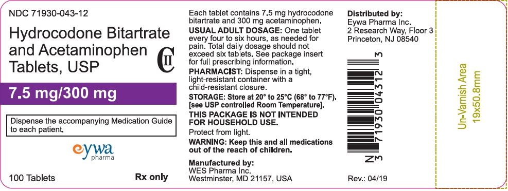 7.5-300 mg bottle label