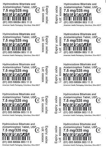 7.5mg-325mg Hydrocodone Bitartrate-APAP Tablet Blister CII