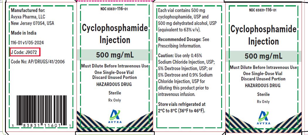 Cyclophosphamide Injection, 500 mg/mL -Carton Label