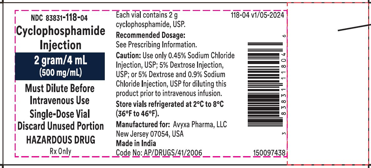 Cyclophosphamide Injection, 2 g/4 mL - Vial Label