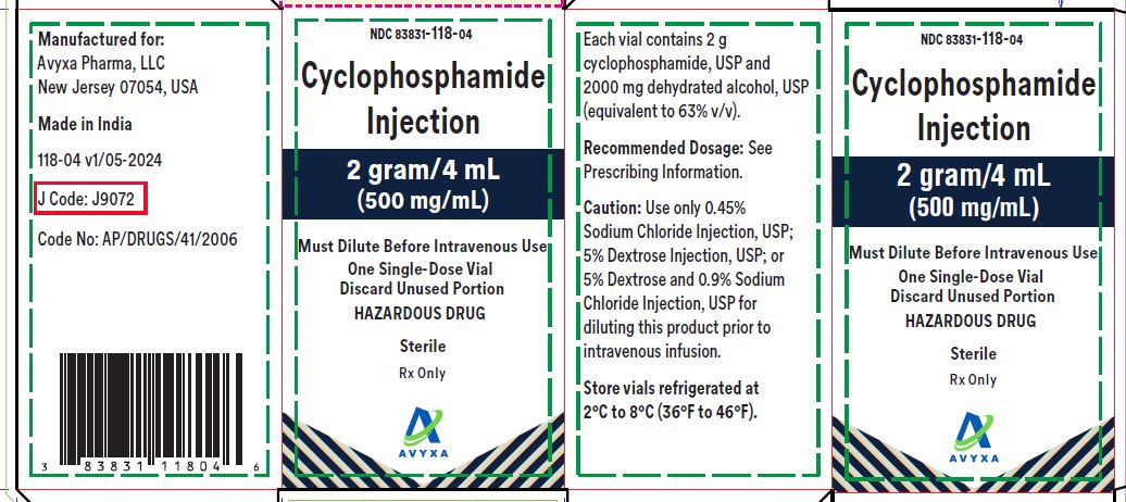 Cyclophosphamide Injection, 2 g/4 mL - Carton Label