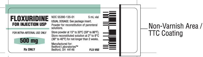 Vial label for Floxuridine for Injection USP 500 mg