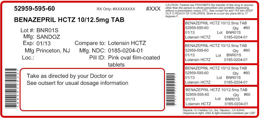 Benazepril HCTZ 5 mg 6.25 mg x 100 Tablets - Label