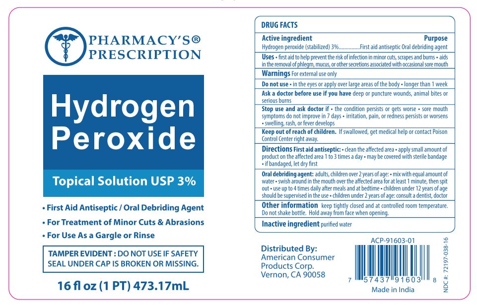 Pharmacys Prescription Hydrogen Peroxide