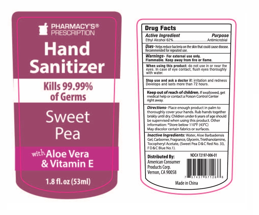Pharmacys Prescription 1.8oz Hand Sanitizer Cucumber Melon | Alcohol Gel Breastfeeding