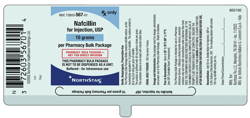 Nafcillin-10g container label