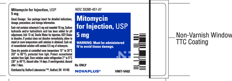 Vial label for Mitomycin for Injection USP 5 mg