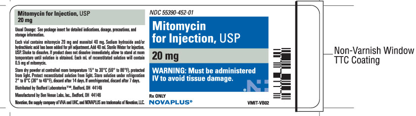 Vial label for Mitomycin for Injection USP 20 mg