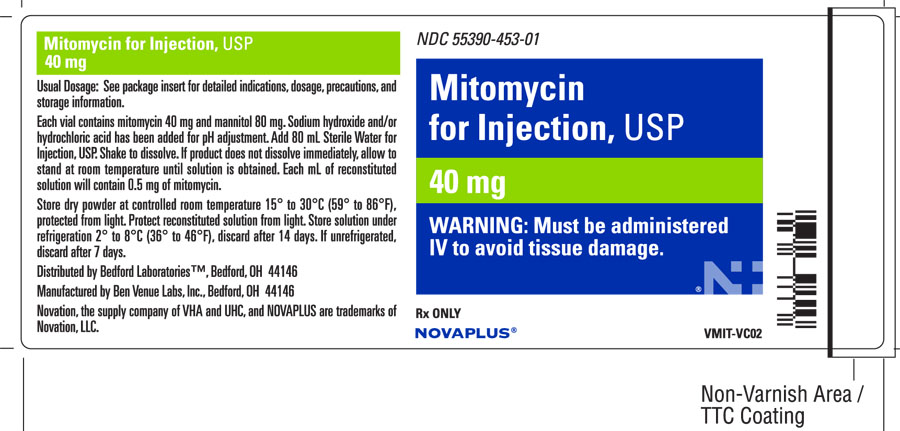 Vial label for Mitomycin for Injection USP 40 mg