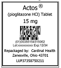 Actos 15 mg Pouch Label