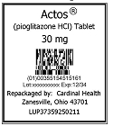 Actos 30 mg Pouch Label