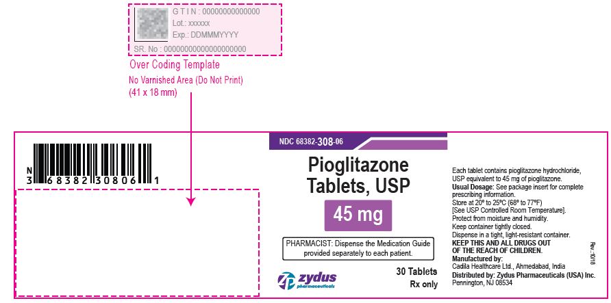 Pioglitazone Tablets USP, 45 mg