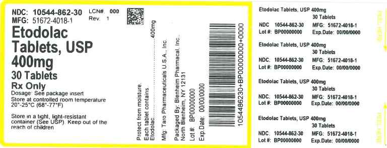 Label Graphic- Etodolac 400mg 30s Tablets 